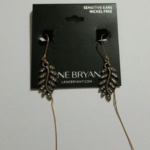 Brass Leaf Earrings - Lane Bryant